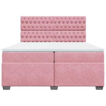 Boxspringbett mit Matratze Rosa 200x200 cm Samt