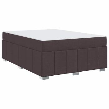 Bettgestell mit Matratze Dunkelbraun 160 x 200 cm Stoff