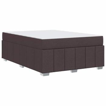 Bettgestell mit Matratze Dunkelbraun 160 x 200 cm Stoff