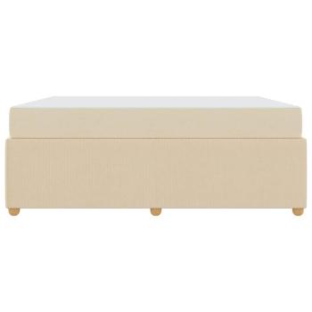 Bettgestell mit Matratze mit Matratze Creme 180 x 200 cm Stoff