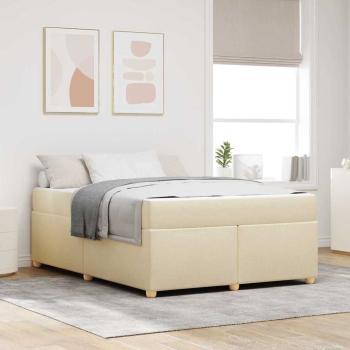ARDEBO.de - Bettgestell mit Matratze Creme 160 x 200 cm Stoff