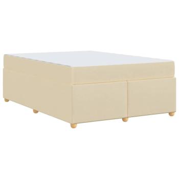 Bettgestell mit Matratze Creme 160 x 200 cm Stoff