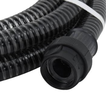 Saugschlauch mit PVC-Anschlüssen Schwarz 1" 7 m PVC