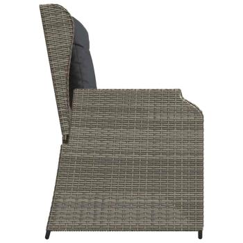 Gartenbank mit Kissen Grau Poly Rattan