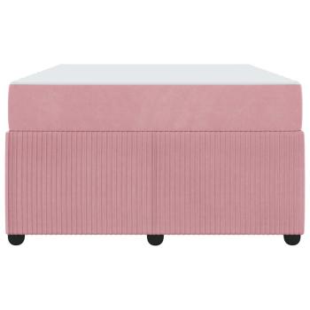 Bettgestell mit Matratze mit Matratze Rosa 120 x 200 cm Samt