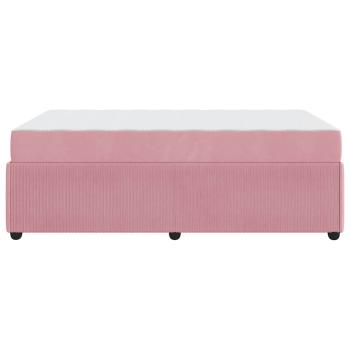 Bettgestell mit Matratze mit Matratze Rosa 120 x 200 cm Samt