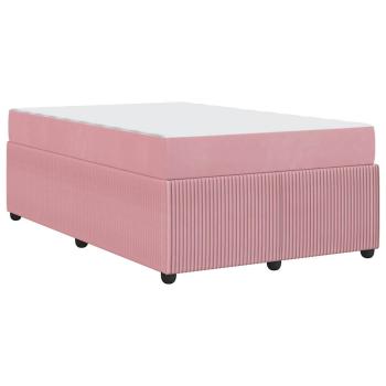 Bettgestell mit Matratze mit Matratze Rosa 120 x 200 cm Samt