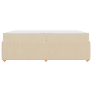 Bettgestell mit Matratze mit Matratze Creme 200 x 200 cm Stoff