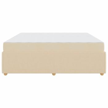Bettgestell mit Matratze mit Matratze Creme 200 x 200 cm Stoff