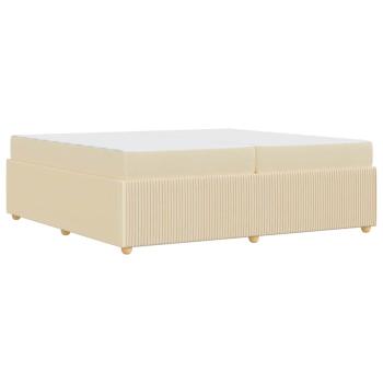 Bettgestell mit Matratze mit Matratze Creme 200 x 200 cm Stoff