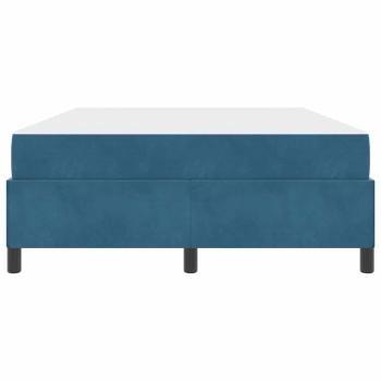 Bettgestell mit Matratze Dunkelblau und Weiß 140 x 200 cm Samt