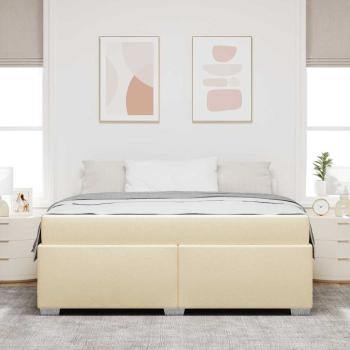 Bettgestell Creme 180 x 200 cm Stoff