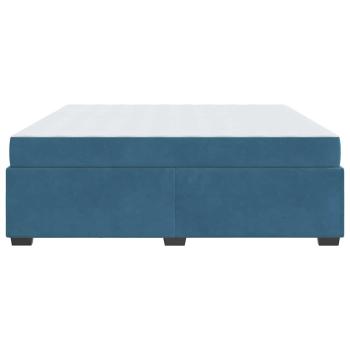 Bettgestell mit Matratze Dunkelblau 200 x 200 cm Samt