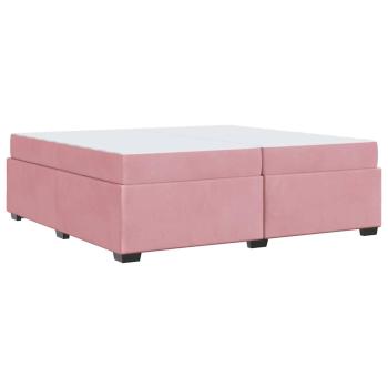 Bettgestell mit Matratze Rosa 200 x 200 cm Samt