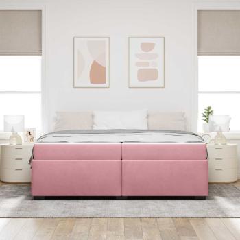 Bettgestell mit Matratze Rosa 200 x 200 cm Samt