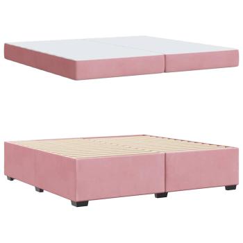 Bettgestell mit Matratze Rosa 200 x 200 cm Samt