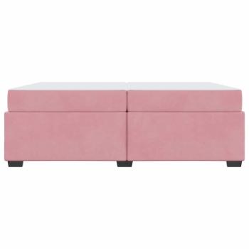 Bettgestell mit Matratze Rosa 200 x 200 cm Samt