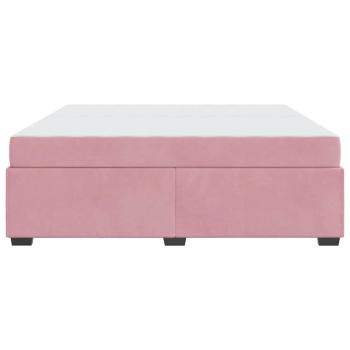 Bettgestell mit Matratze Rosa 200 x 200 cm Samt
