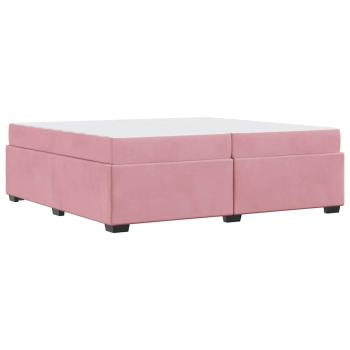 Bettgestell mit Matratze Rosa 200 x 200 cm Samt