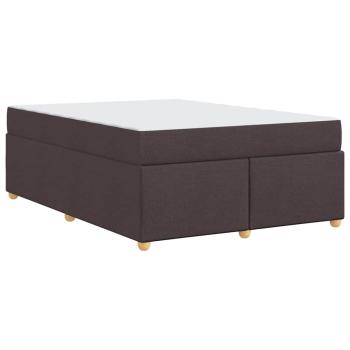Bettgestell mit Matratze Dunkelbraun 140 x 200 cm Stoff
