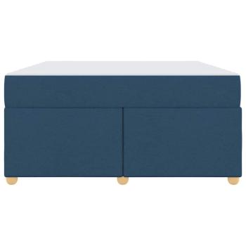 Bettgestell mit Matratze mit Matratze Blau 140 x 200 cm Stoff