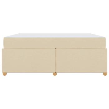 Bettgestell mit Matratze Creme 180 x 200 cm Stoff