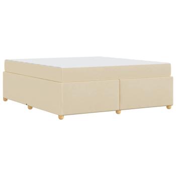 Bettgestell mit Matratze Creme 180 x 200 cm Stoff