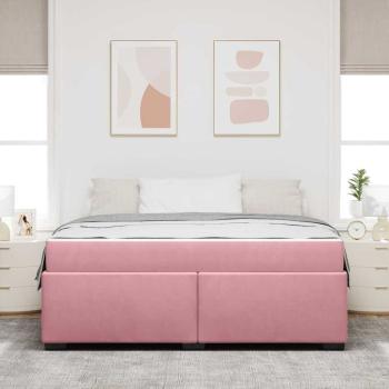 Bettgestell mit Matratze Rosa 180 x 200 cm Samt
