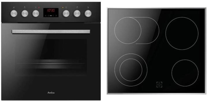 ARDEBO.de Amica ACHE 9336 SM EEK: A Einbauherdset mit Glaskeramikkochfeld, 60 cm breit, 65 L, CoolDoor3, Zweikreis-Zone, Bräter-Zone, Edelstahl