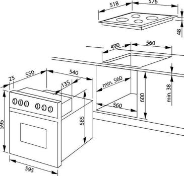 Amica ACHE 9336 SM EEK: A Einbauherdset mit Glaskeramikkochfeld, 60 cm breit, 65 L, CoolDoor3, Zweikreis-Zone, Bräter-Zone, Edelstahl