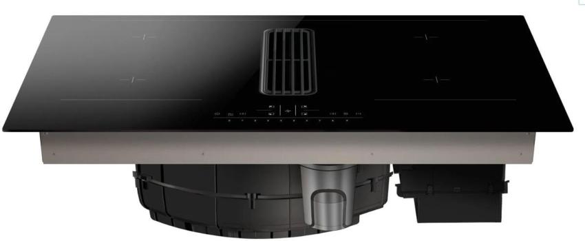 Amica DHKI 752 800 C Induktionskochfeld mit Dunstabzug, 83 cm breit, 362 m³/h, TouchControl, Kindersicherung, Facettenschliff Rahmenlos