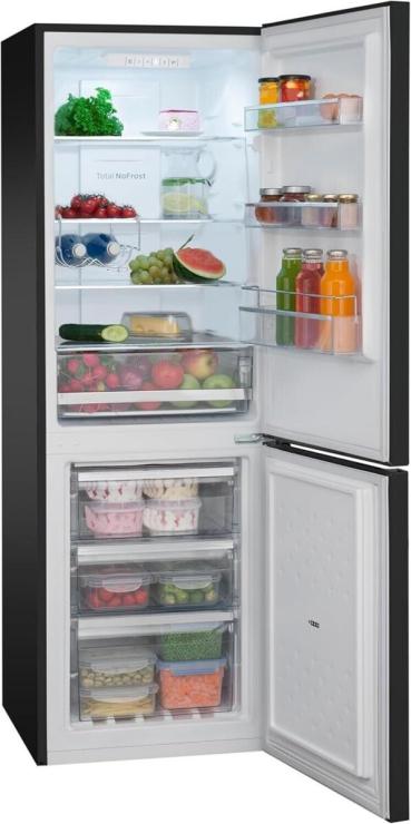 Amica AKG 3875 S Stand Kühl-Gefrierkombination, 54 cm breit, 231 L, NoFrost, Supergefrieren, Superkühlen, Edelstahloptik schwarz