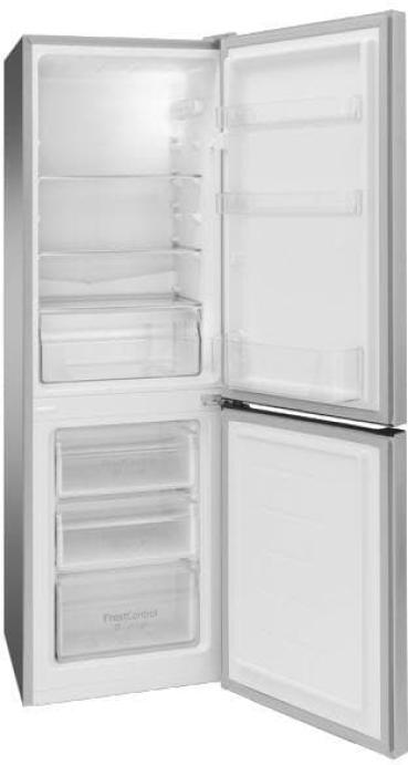 Amica AKG 3840 E Stand Kühl-Gefrierkombination, 47,4 cm breit, 157 L, FrostControl, Superkühlfunktion, Supergefrierfunktion, Edelstahl