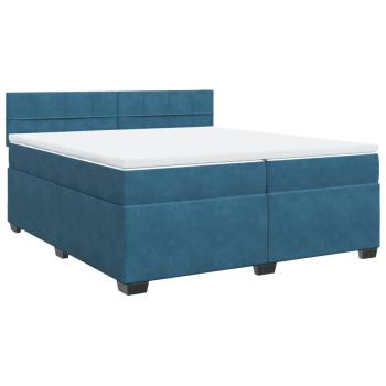 Boxspringbett mit Matratze Blau 200x200 cm Samt