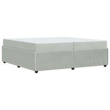Bettgestell mit Matratze Hellgrau 200 x 200 cm Samt