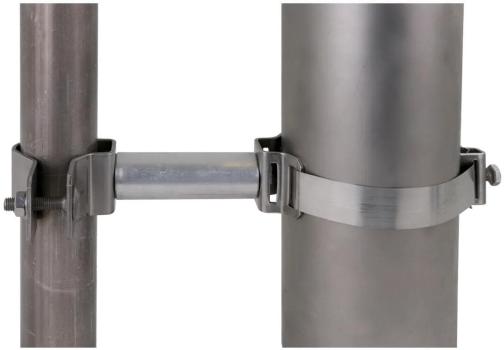 ARDEBO.de Dehn BS D40.50 DS95 SB50.300 V2A Befestigungsschelle m. DS 95mm für Rohre D 40-50mm an Sektorantennen D 50-300mm (105163)