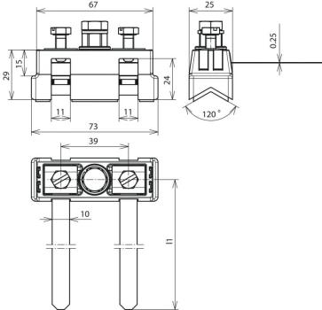 Dehn EX BRS 27 Bandrohrschelle für Ex-Bereich D 6-27mm mit Anschlussschraube M8 Ms/gal Sn-NIRO (540821)