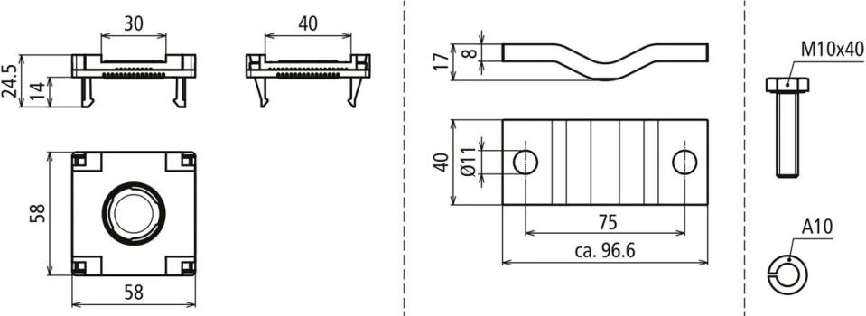Dehn PAS EX FL Anschlussset Fl 30/40mm für PA-Schiene EX-Bereich Zone 1/21 2/22 (472499)