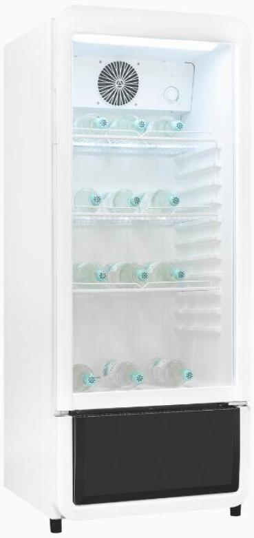 ARDEBO.de Exquisit GKS180-GT-Dweiß Stand Glastürkühlschrank, 54 cm breit, 200 L, No Frost, 3 Ablagen, weiß