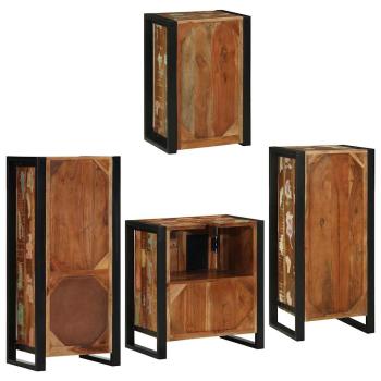 Badezimmermöbel Set 4 pcs Mehrfarbig Massives recyceltes Holz