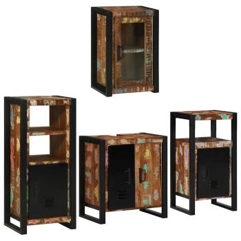 ARDEBO.de - Badezimmermöbel Set 4 pcs Mehrfarbig Massives recyceltes Holz