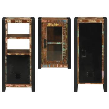 Badezimmermöbel Set 3 pcs Mehrfarbig Massives recyceltes Holz