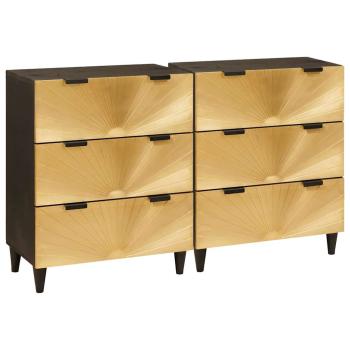 ARDEBO.de - Sideboard 2 pcs Schwarz und Gold 60 x 33 x 75 cm