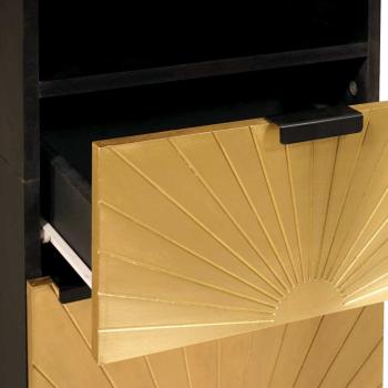 Badezimmermöbel-Sets 4 pcs Schwarz und Gold 38 x 33 x 160 cm