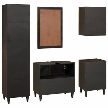 Badezimmermöbel-Sets 5 pcs Schwarz und Gold 38 x 33 x 160 cm