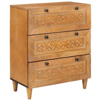 ARDEBO.de - Sideboard 3 pcs Braun 60 x 33 x 75 cm massives Mangoholz