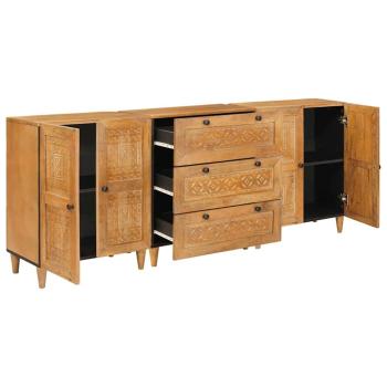 Sideboard 3 pcs Braun 60 x 33 x 75 cm massives Mangoholz