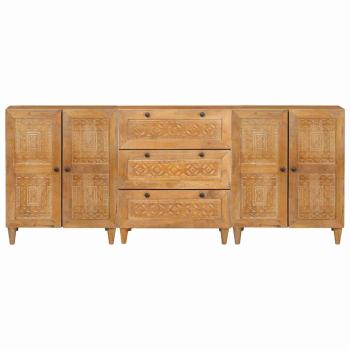 Sideboard 3 pcs Braun 60 x 33 x 75 cm massives Mangoholz