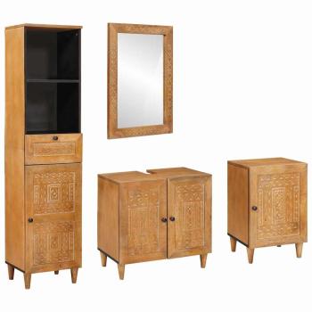 ARDEBO.de - Badezimmermöbel Set mit Schubladen 4 pcs Braun 38 x 33 x 160 cm