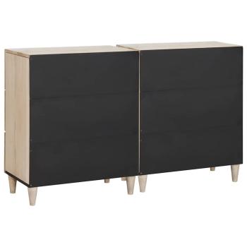 Sideboard 2 pcs Weiß 60 x 33 x 75 cm massives Mangoholz